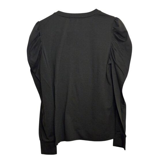 Gibsonlook Womens Medium Black Puff Shoulder Long Sleeve Top - Picture 4 of 6